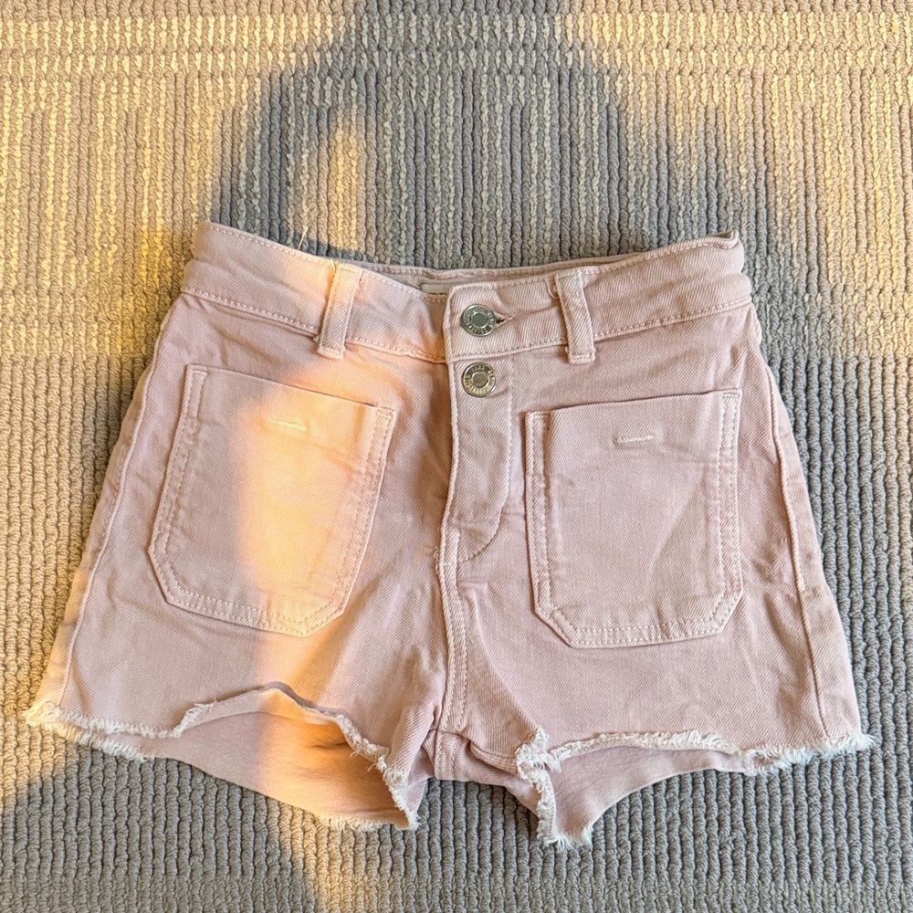 Zara Light Pink Kids Denim Shorts